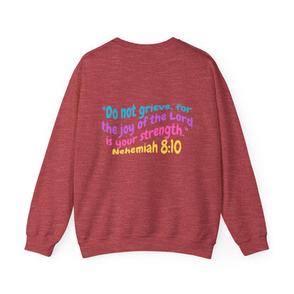 Lucia Bible Verse Crewneck, Nehemiah 8:10